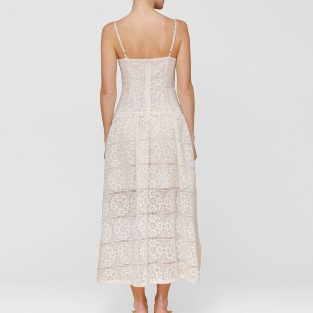 Avec Les Filles Lace Midi Dress Womens 6 NEW Natural Cream MSRP $159 - Picture 2 of 9